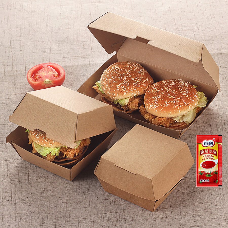 Customized Printing Burger Wholesaler Custom Take Out Box Eco Friendly Burger Packaging Boxes