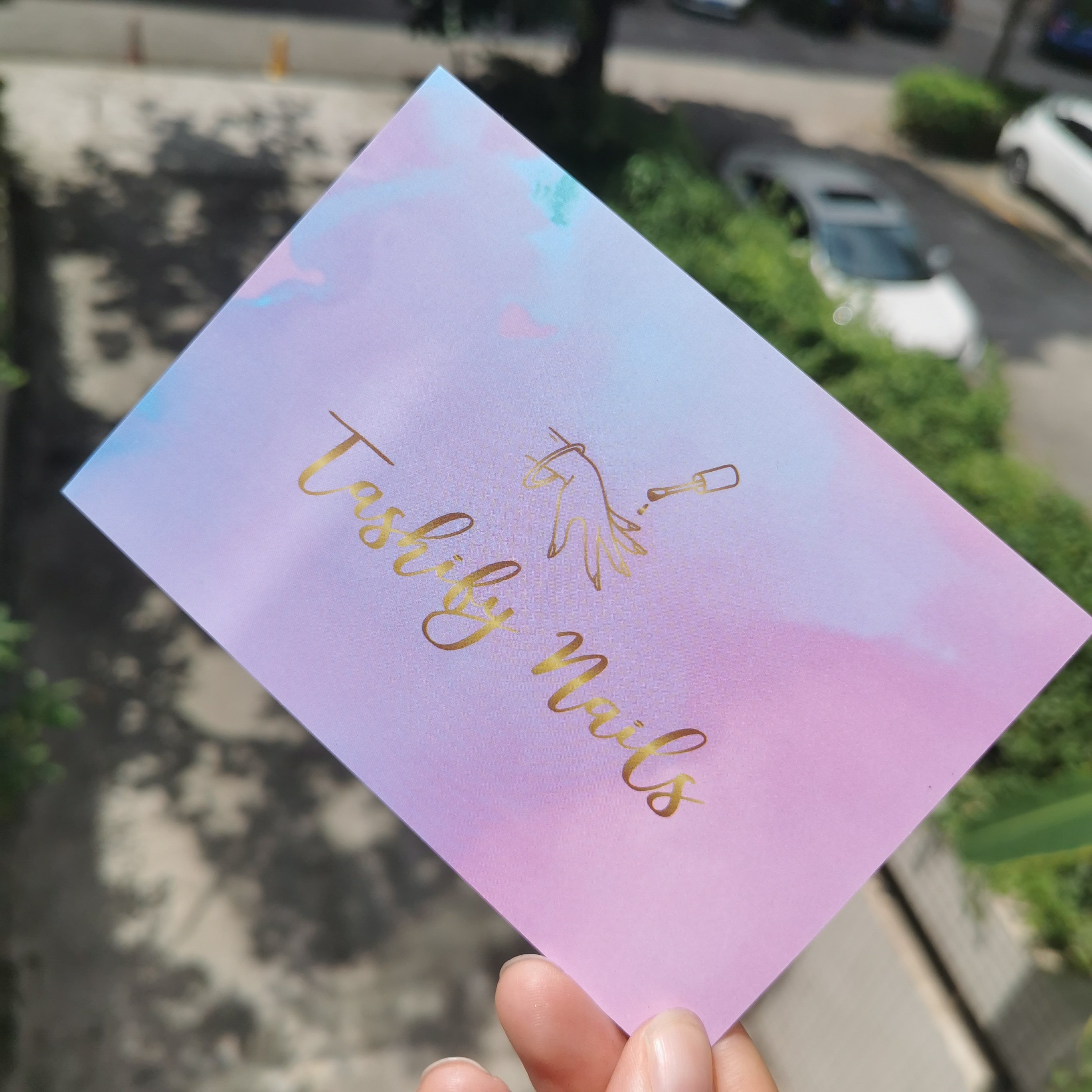 Wholesale Custom Printing Pink Thank You For Note Greeting Cards Order Business Shopping Gift Tag Cards gold foil hot stamping