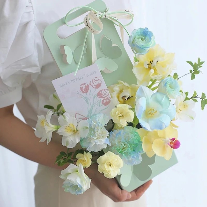 Fashion Gift Flower Decorative Packaging Box Fancy Recyclable Portable Transparent Flower Box