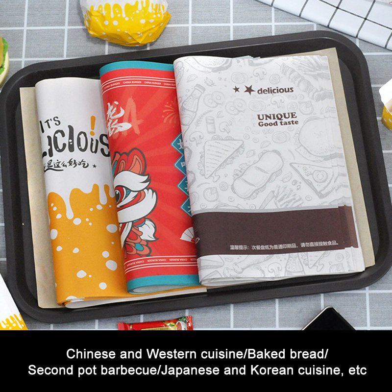 Wholesale Custom Printed Food Grade Sandwich Burger Wrapping Paper Recyclable Hamburger Packaging Greaseproof Wrapping Paper
