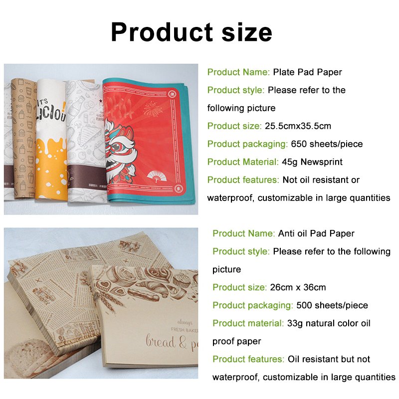 Wholesale Custom Printed Food Grade Sandwich Burger Wrapping Paper Recyclable Hamburger Packaging Greaseproof Wrapping Paper