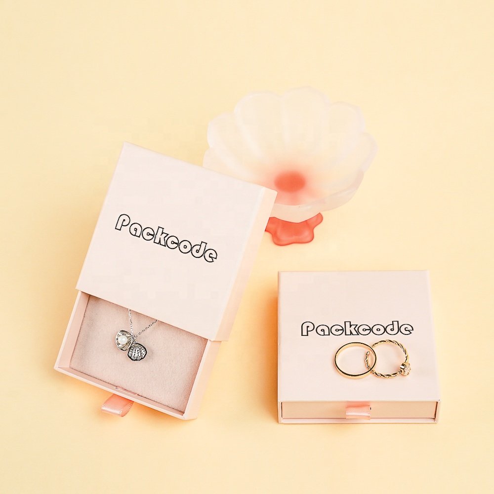 wholesale gift kraft rigid biodegradable small cardboard packaging paper jewelry custom luxury sliding drawer box