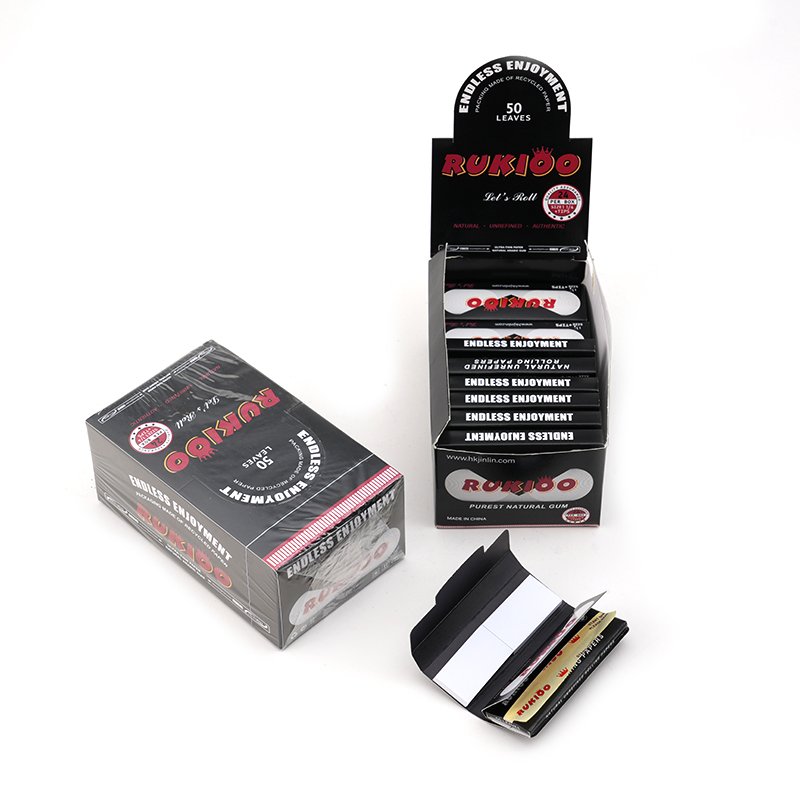 Rukioo custom logo full printed king size rolling paper package Flavor pre roll cone packing
