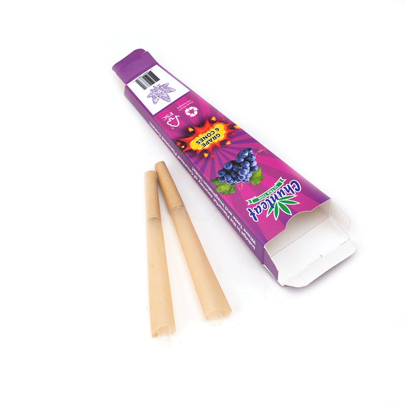 Rukioo custom logo full printed king size rolling paper package Flavor pre roll cone packing