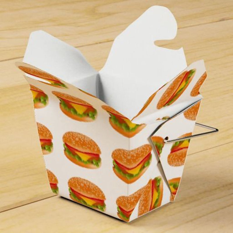 Eco Friendly Printed Foldable Cardboard Hamburger Packaging Paper Burger Box Custom Recyclable