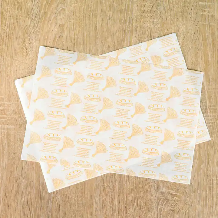 Wholesale Food Grade Burger Wrap Custom Design Size PE Coated Greaseproof Hamburger Packaging Sandwich Paper Food Wrapping Paper