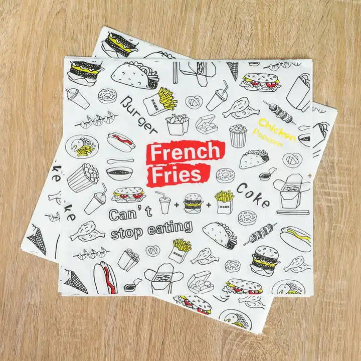 Wholesale Food Grade Burger Wrap Custom Design Size PE Coated Greaseproof Hamburger Packaging Sandwich Paper Food Wrapping Paper