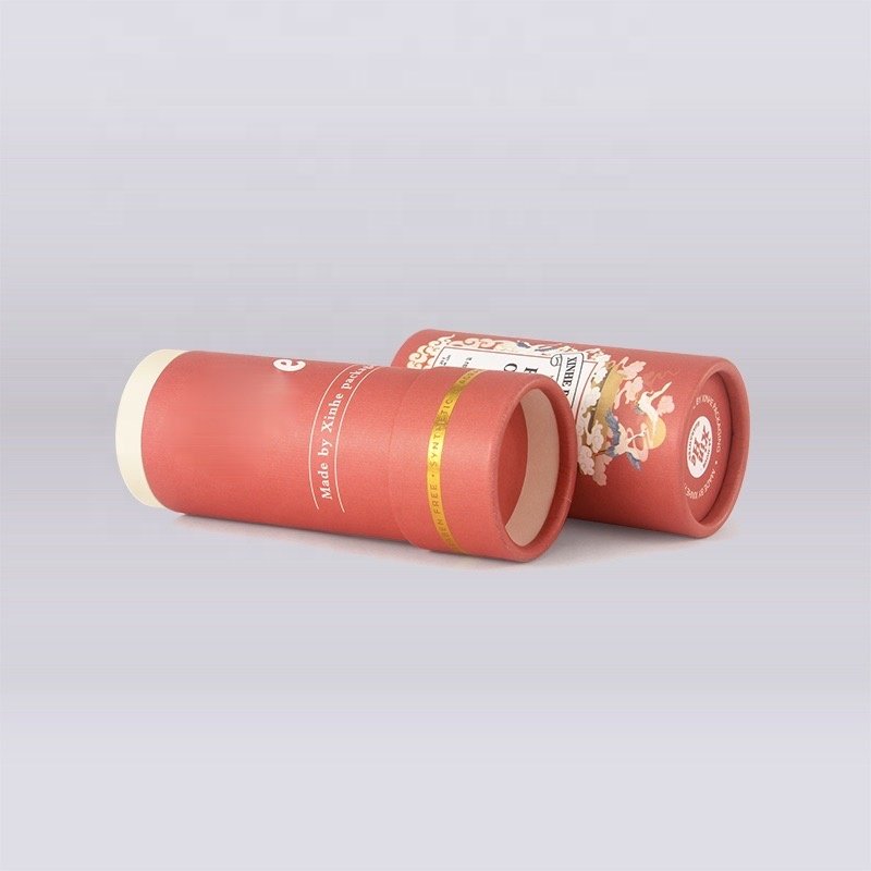 Custom deodorant cylinder paper refill lip balm push up stick tube container packaging aluminum free stick deodorant paper tube