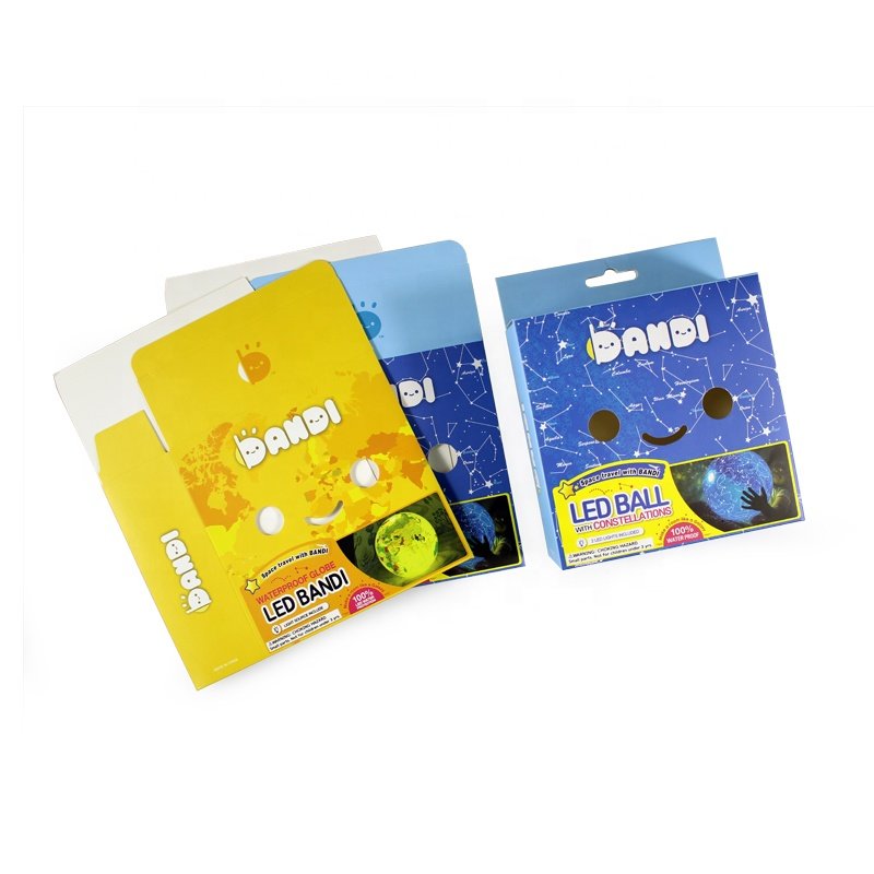 Custom hang tab puzzle toys packaging paper tuck box for crayons puzzle building blocks