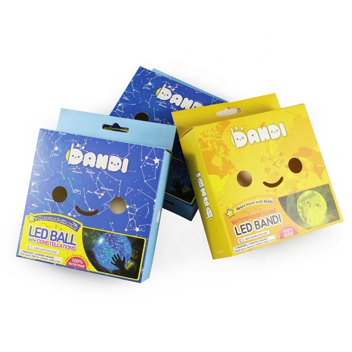 Custom hang tab puzzle toys packaging paper tuck box for crayons puzzle building blocks
