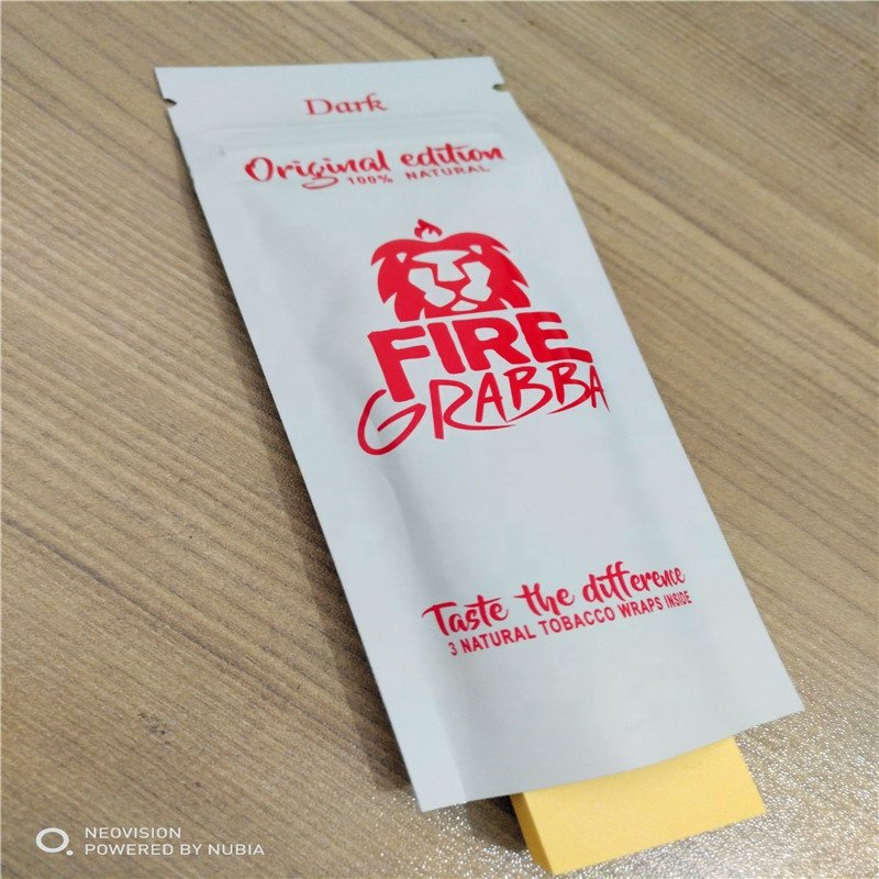 zipper packaging bags for tobacco leaf/three side sealed bags with zipper top for tobacco leaf pack
