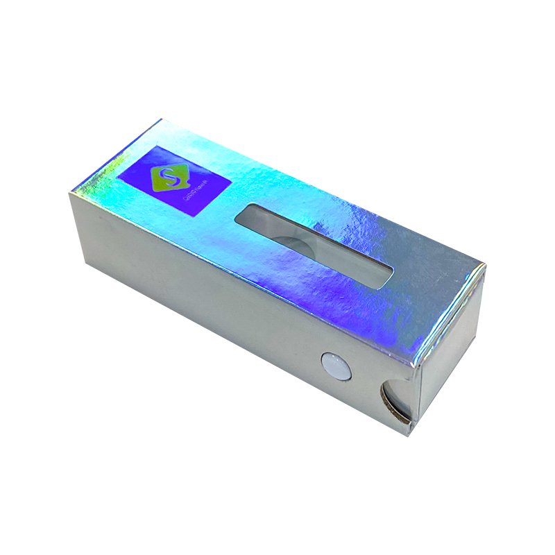 0.5ml 1ml 2ml child proof holographic cart Box child Resistant Paper Packaging Paper Cartridge pen Box With Button Lock