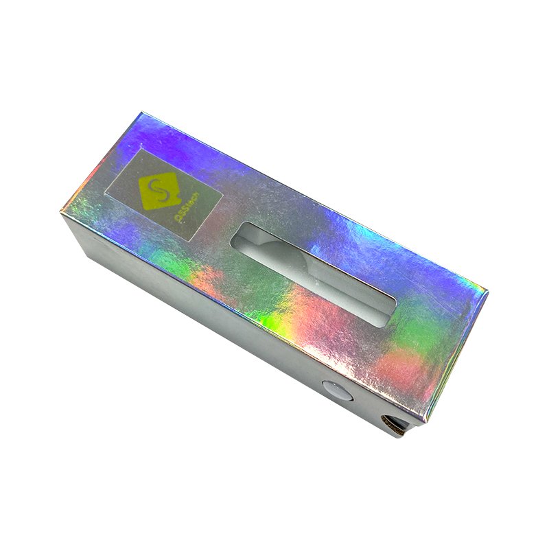 0.5ml 1ml 2ml child proof holographic cart Box child Resistant Paper Packaging Paper Cartridge pen Box With Button Lock