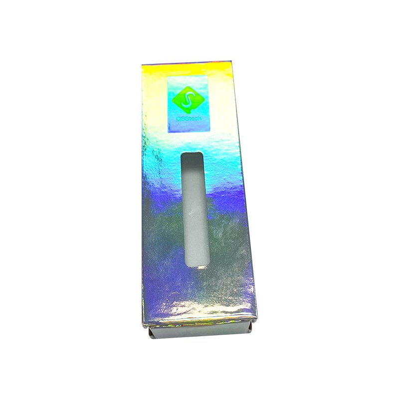 0.5ml 1ml 2ml child proof holographic cart Box child Resistant Paper Packaging Paper Cartridge pen Box With Button Lock
