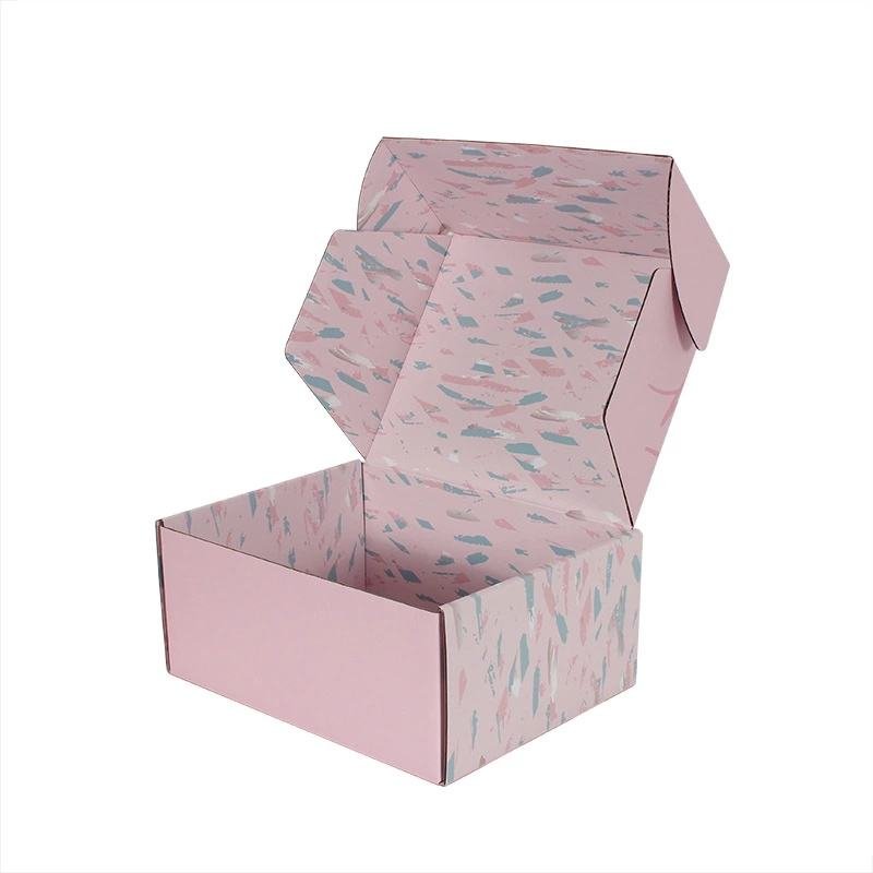 Recycle custom printed Waterproof corrugated shipping boxes glossy lamination cardboard mailer shoe box