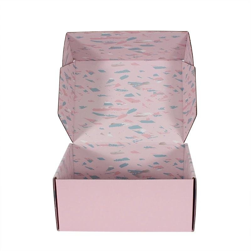 Recycle custom printed Waterproof corrugated shipping boxes glossy lamination cardboard mailer shoe box
