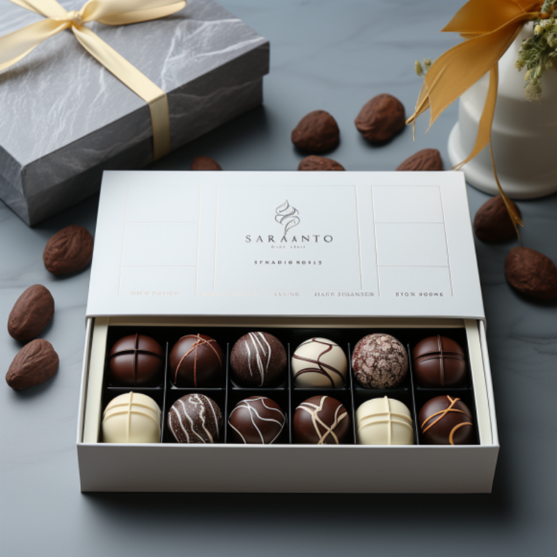 Batch custom logo chocolates packaging paper boxes drawer shape pull out empty truffle chocolate gift box