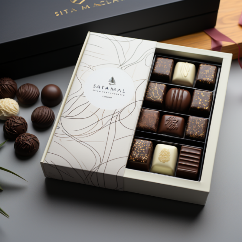 Batch custom logo chocolates packaging paper boxes drawer shape pull out empty truffle chocolate gift box
