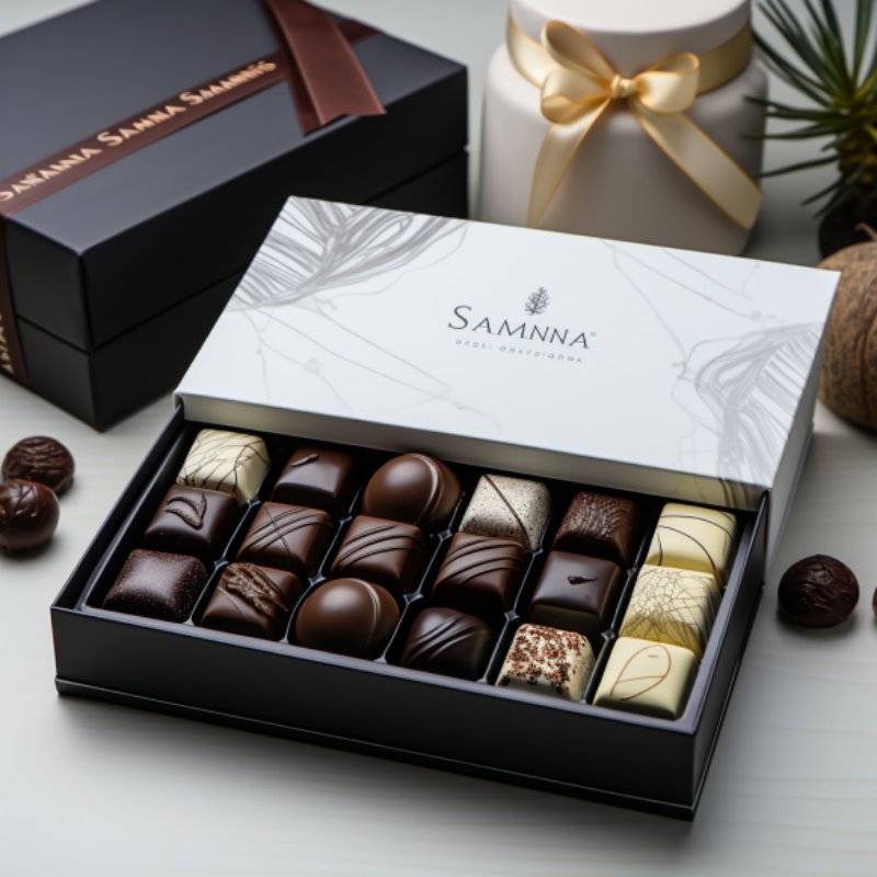 Batch custom logo chocolates packaging paper boxes drawer shape pull out empty truffle chocolate gift box