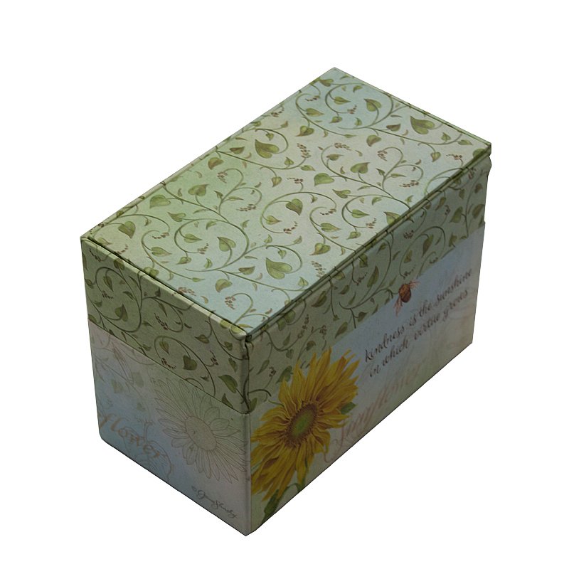 Customized cmyk printed reusable high quality cardboard paper recipe card box manufacturer