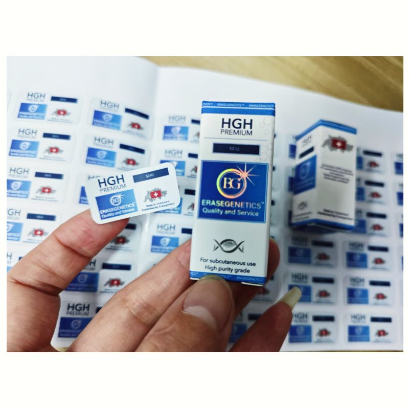 10ml vial box Custom Design Holographic foil logo GH single Vial liquid paper box with seal sticker label