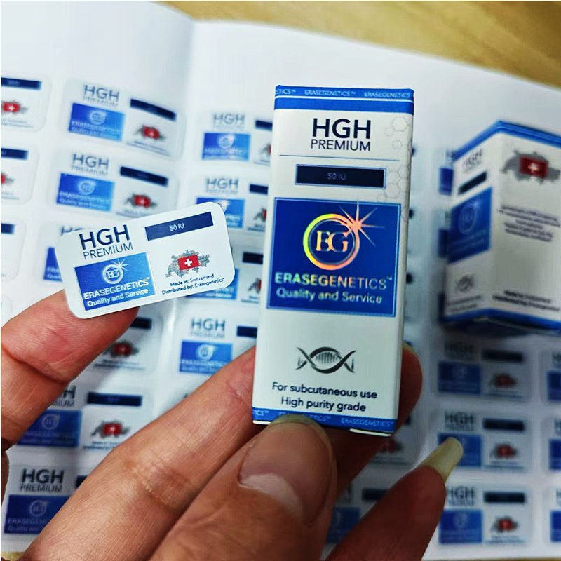 10ml vial box Custom Design Holographic foil logo GH single Vial liquid paper box with seal sticker label