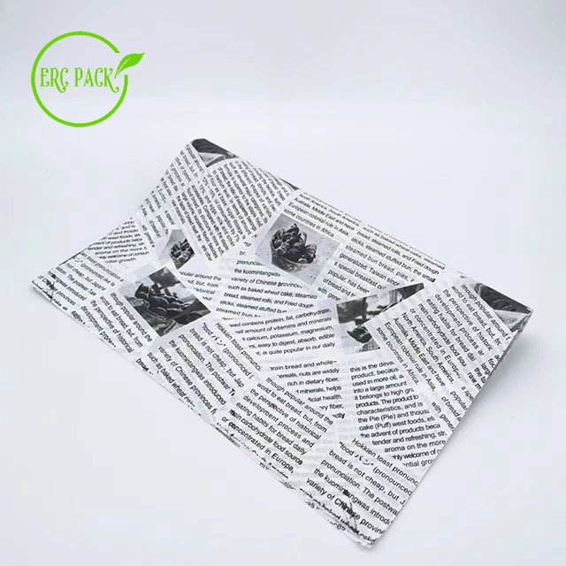 Customized Greaseproof Food Packing Paper Double Side Recycled Biodegradable Burger Paper Food Grade Greaseproof Paper