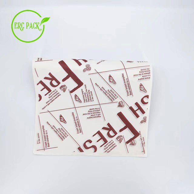 Customized Greaseproof Food Packing Paper Double Side Recycled Biodegradable Burger Paper Food Grade Greaseproof Paper