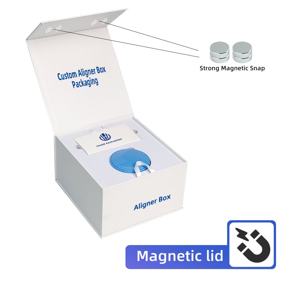 Recyclable Cardboard Magnetic Orthodontic Invisible Brace Teeth Aligners Boxes Dental Clear Aligner Box Packaging