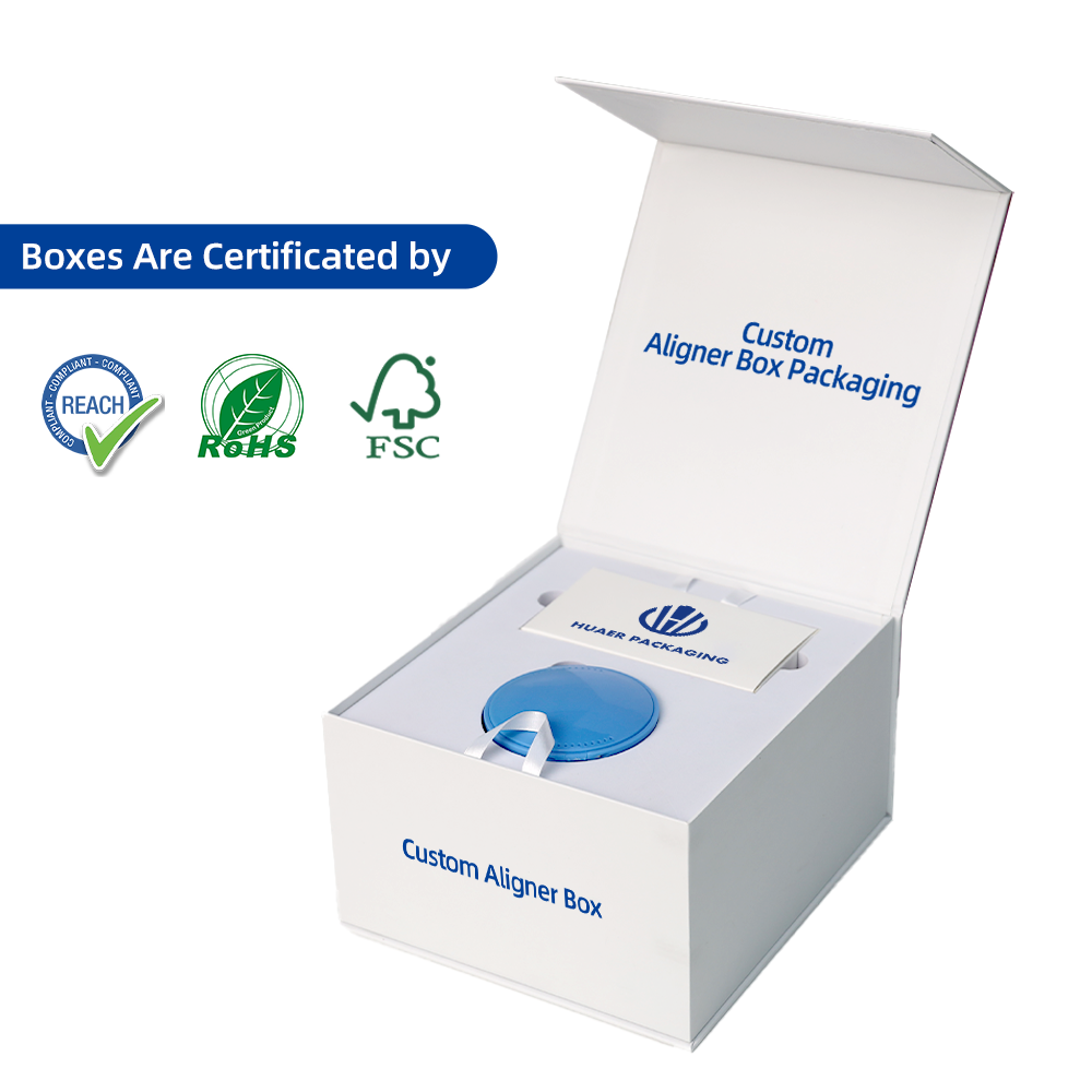 Recyclable Cardboard Magnetic Orthodontic Invisible Brace Teeth Aligners Boxes Dental Clear Aligner Box Packaging