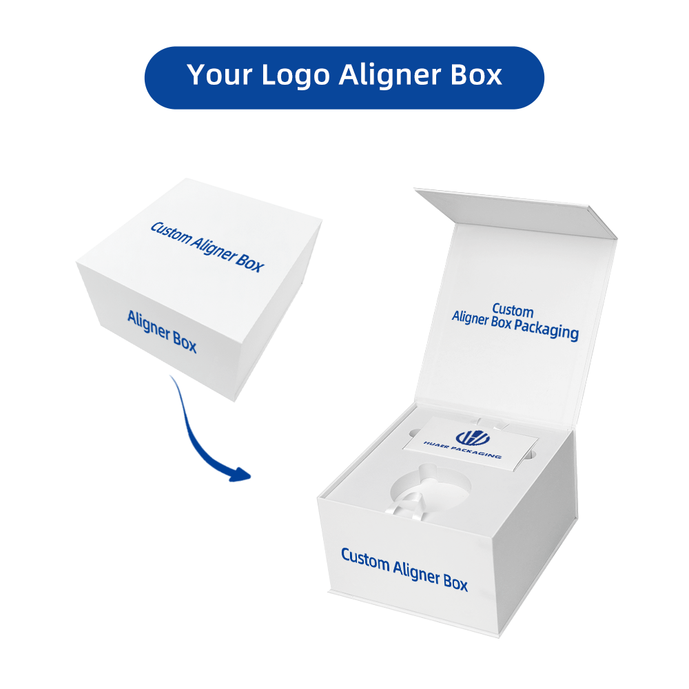 Recyclable Cardboard Magnetic Orthodontic Invisible Brace Teeth Aligners Boxes Dental Clear Aligner Box Packaging