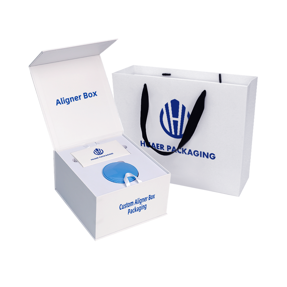 Recyclable Cardboard Magnetic Orthodontic Invisible Brace Teeth Aligners Boxes Dental Clear Aligner Box Packaging