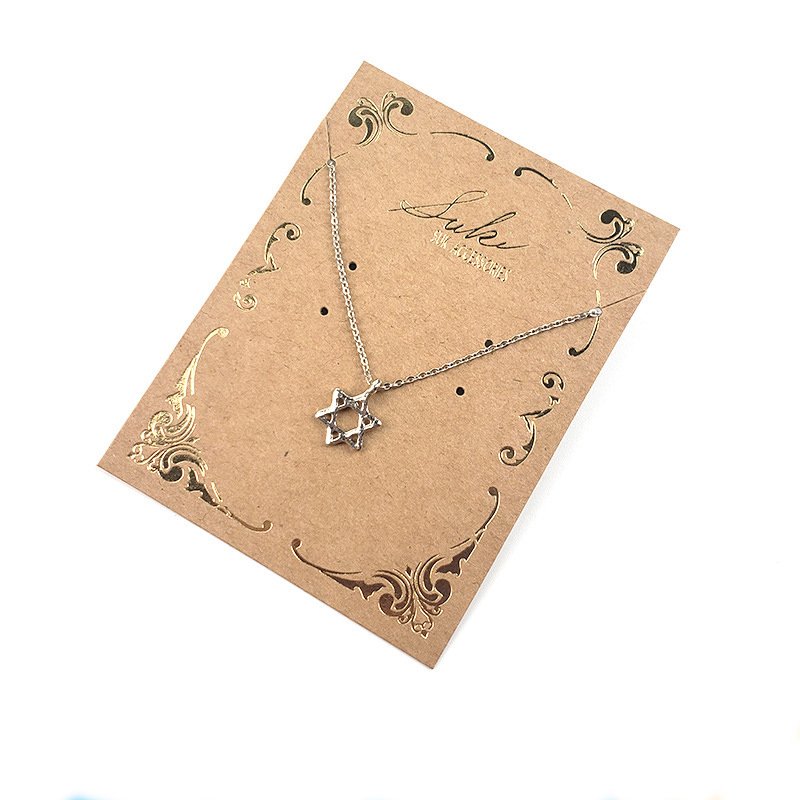 custom kraft paper necklace jewelry gift cards for jewellery display stand Customizable logo size for jewelry packaging paper ca
