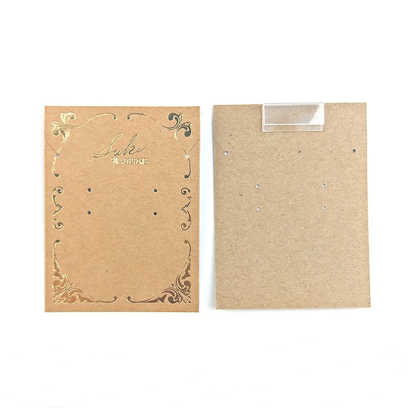 custom kraft paper necklace jewelry gift cards for jewellery display stand Customizable logo size for jewelry packaging paper ca