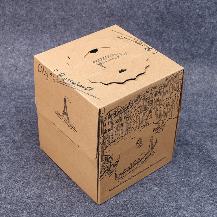 Custom Wholesale Square Cardboard Cake Box Paper with Handle, Window and Cake Board Cake Packaging Paper Card Coated Paper QIMEI
