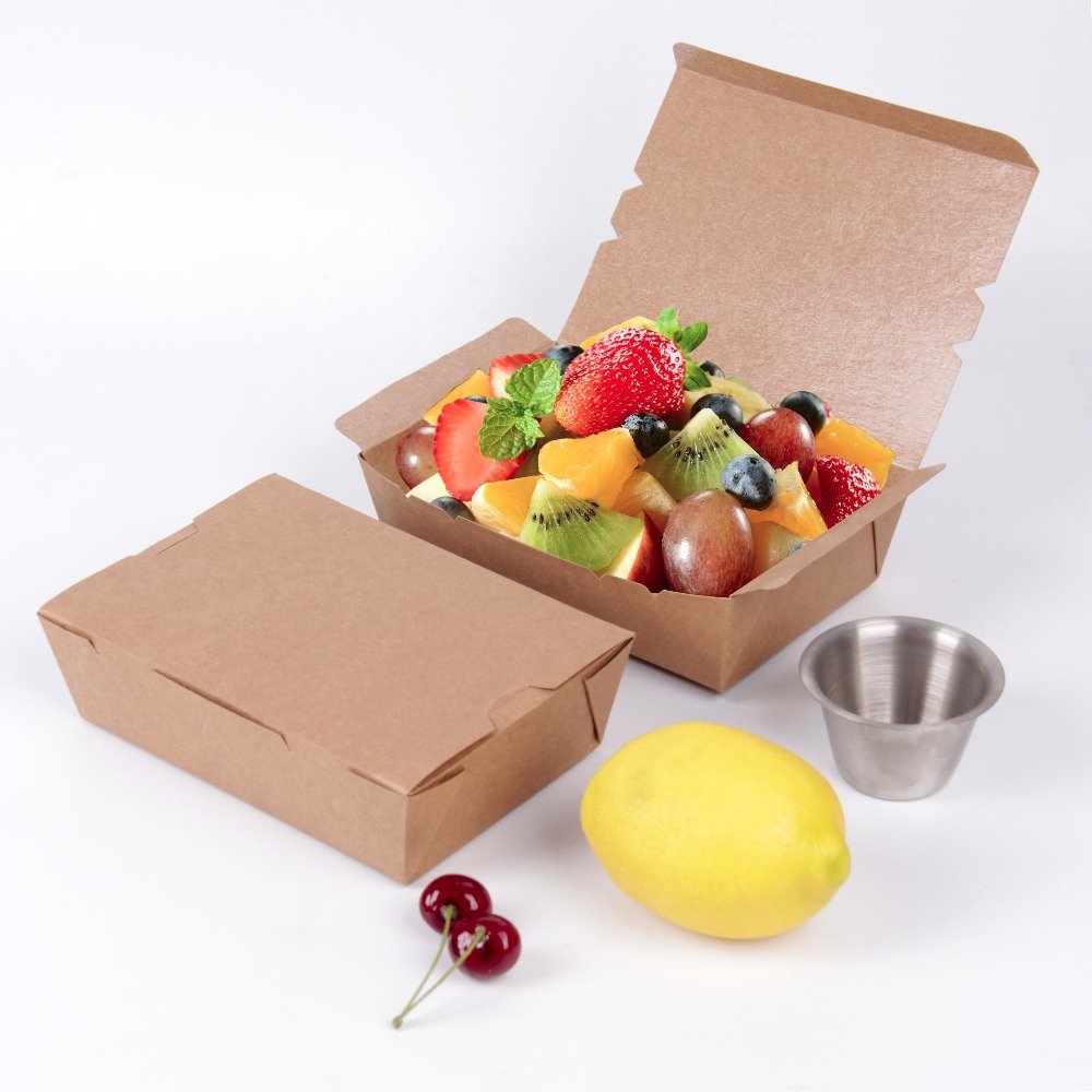 Salad Box with Lid Food Packaging Paper Take Away Salad Box Printed