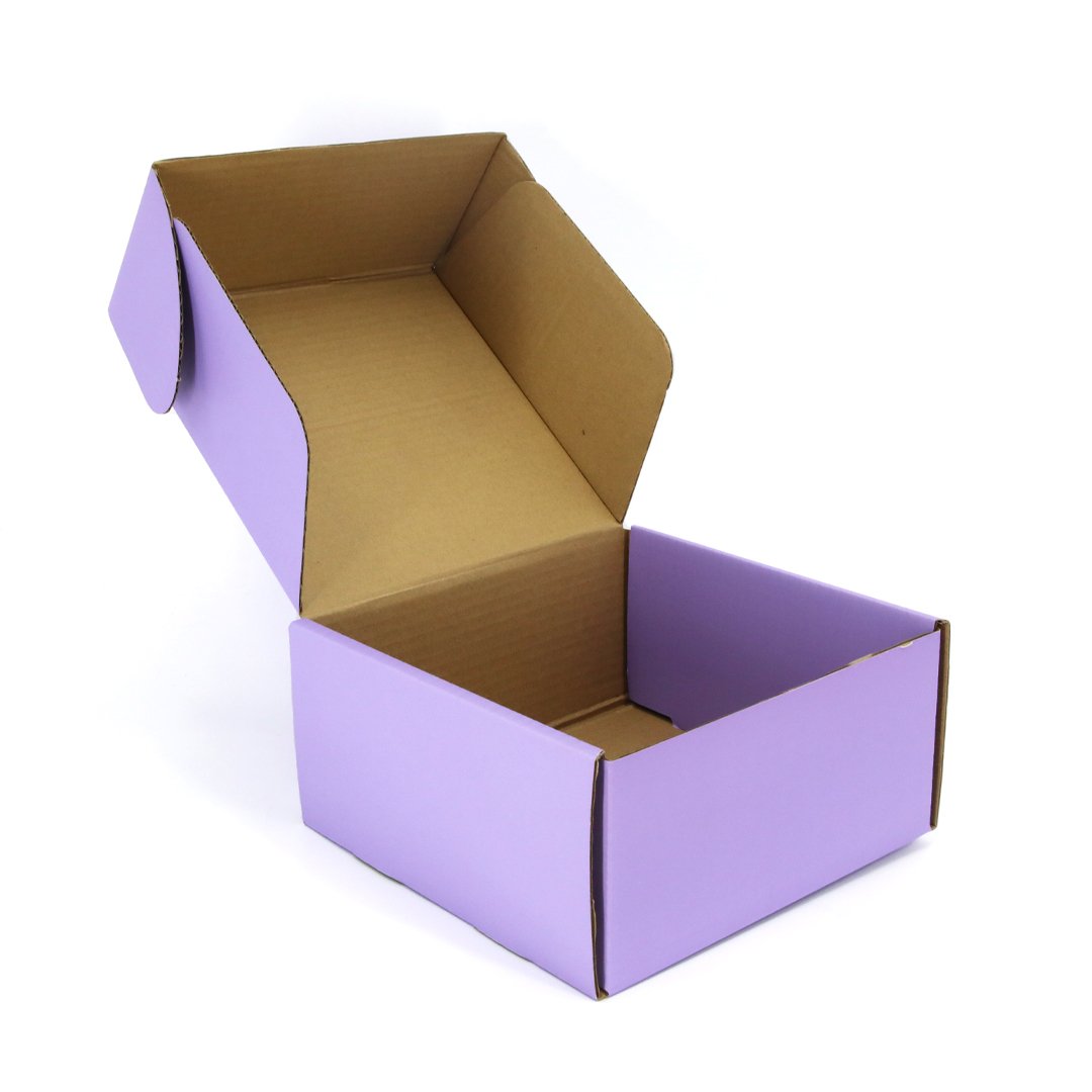 Custom hot gold spoiled logo printed purple gift packaging boxes corrugated paper carton box shipping mailer box