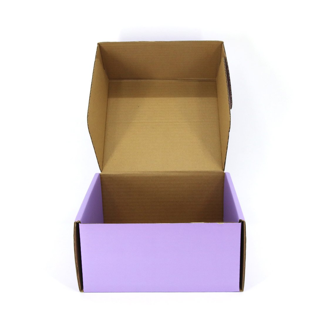 Custom hot gold spoiled logo printed purple gift packaging boxes corrugated paper carton box shipping mailer box