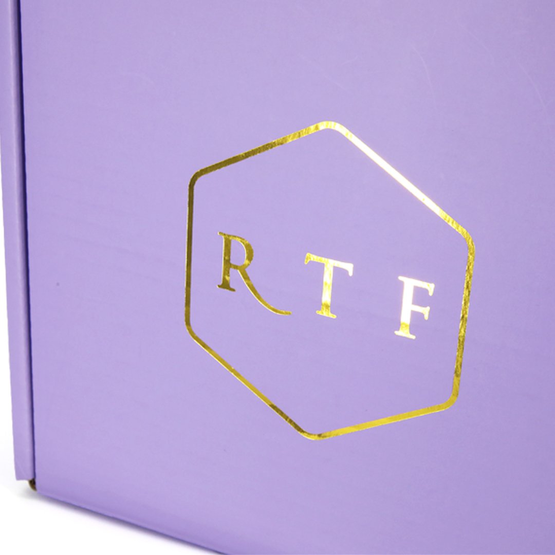 Custom hot gold spoiled logo printed purple gift packaging boxes corrugated paper carton box shipping mailer box