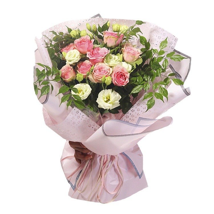I love you very much striped gold border packaging paper Korean bouquet packaging paper fresh flower gift packaging paper