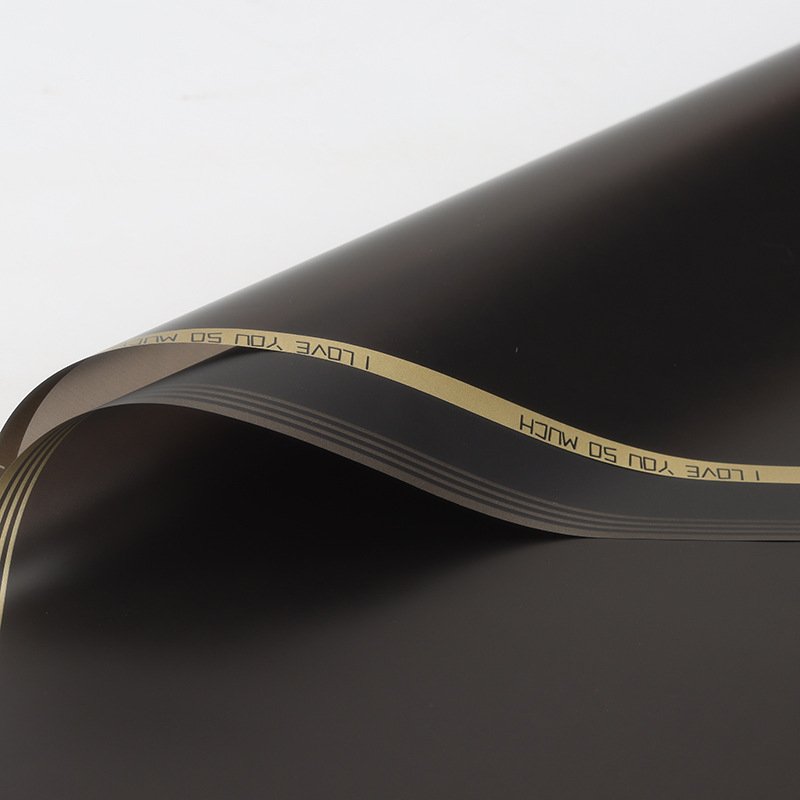 I love you very much striped gold border packaging paper Korean bouquet packaging paper fresh flower gift packaging paper