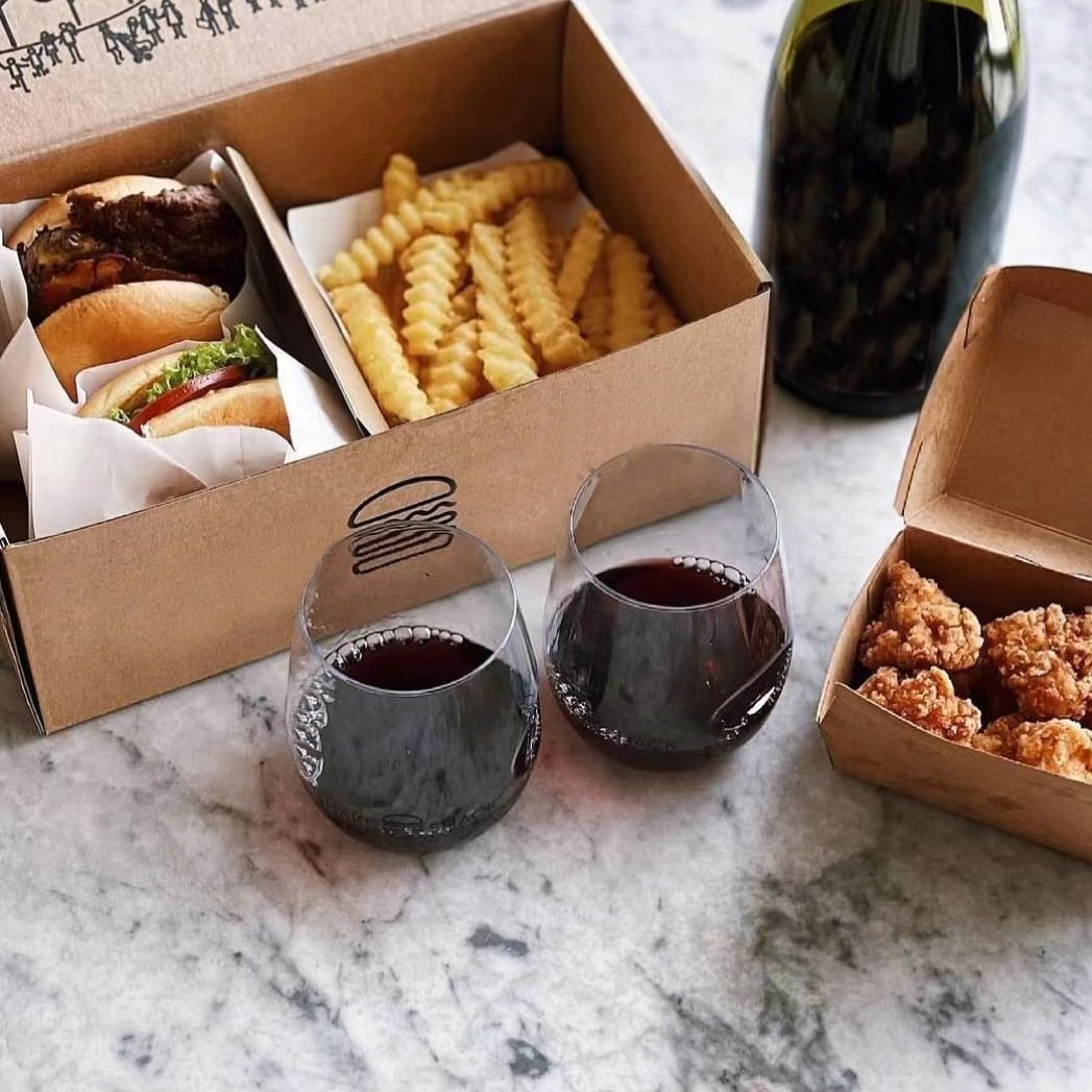 Customized Clam Clamshell Disposable Food Packaging Kraft Paper Foodgrade Fast Food Burger Fry Chicken Hotdog Box