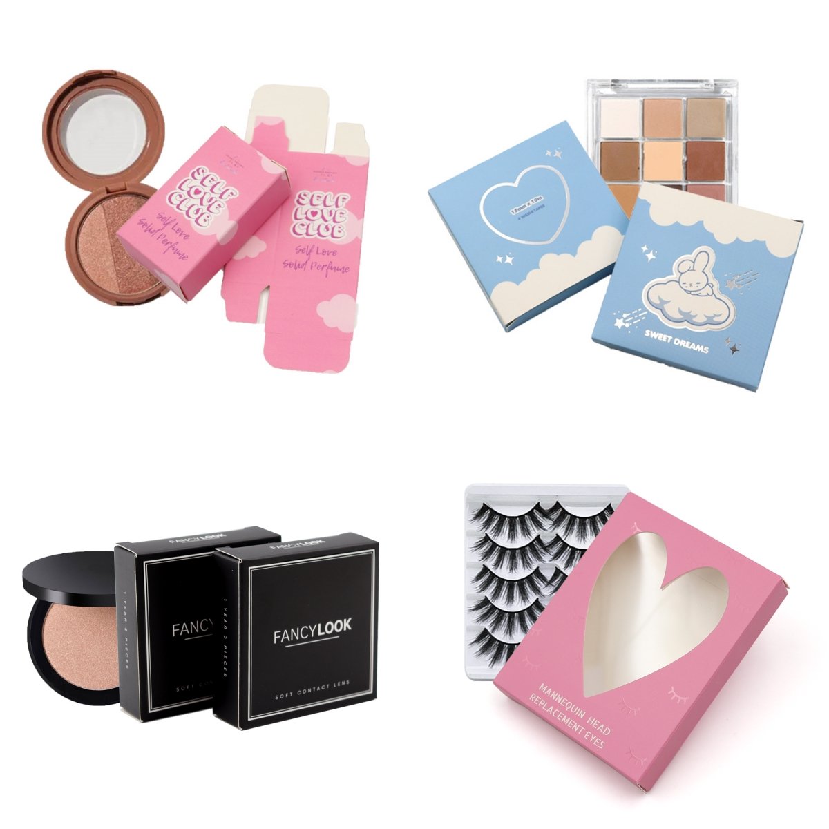 Custom pink empty cosmetic paper packaging makeup / beauty / lipstick cosmetic packaging paper boxes