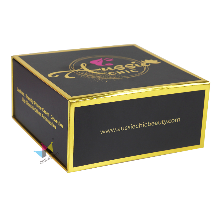 Customized Assorted Textured Matt Art Paper Foldable magnetic Candle Gift box with inserts Candle Packaging Boxes with black r