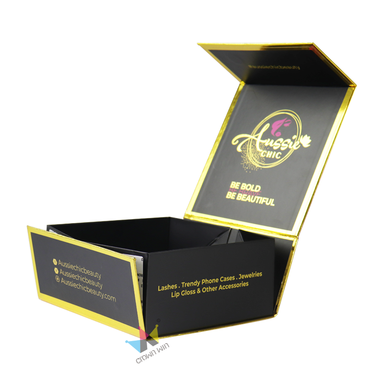 Customized Assorted Textured Matt Art Paper Foldable magnetic Candle Gift box with inserts Candle Packaging Boxes with black r
