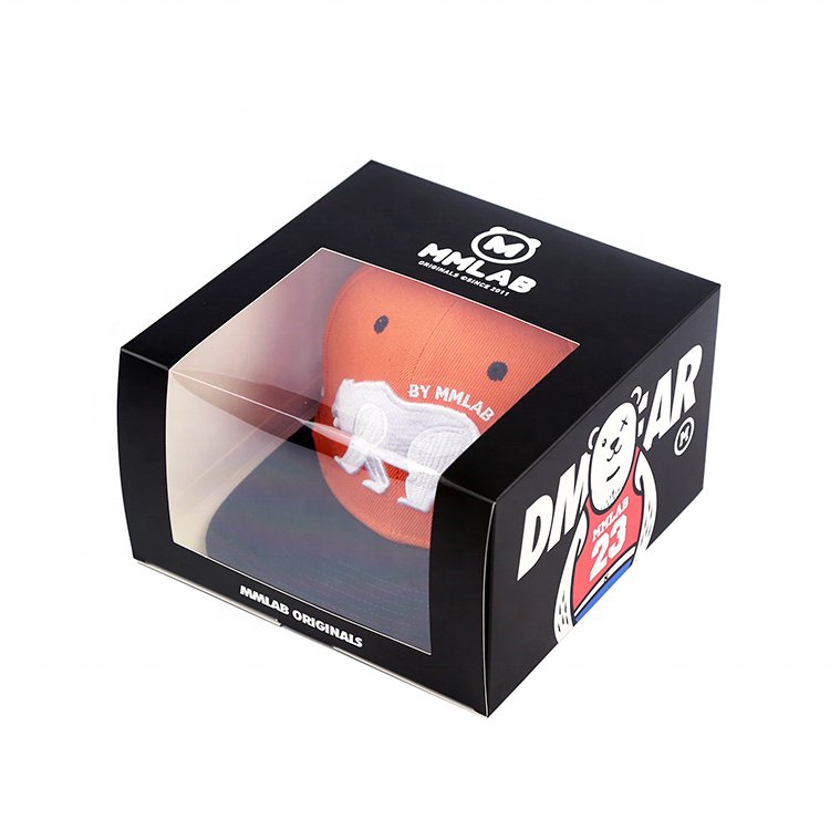 Baseball Cap Hat Paper Color Box Custom Your Logo Snapcap Box Storage Display Boxes Wholesale with Window Packaging for Shipping