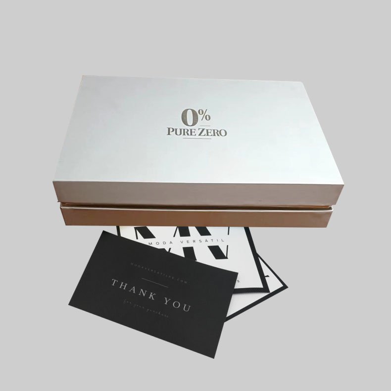 Custom Logo White Rigid Hard Case Cardboard Packaging Lid And Base Rigid Paper Gift Box