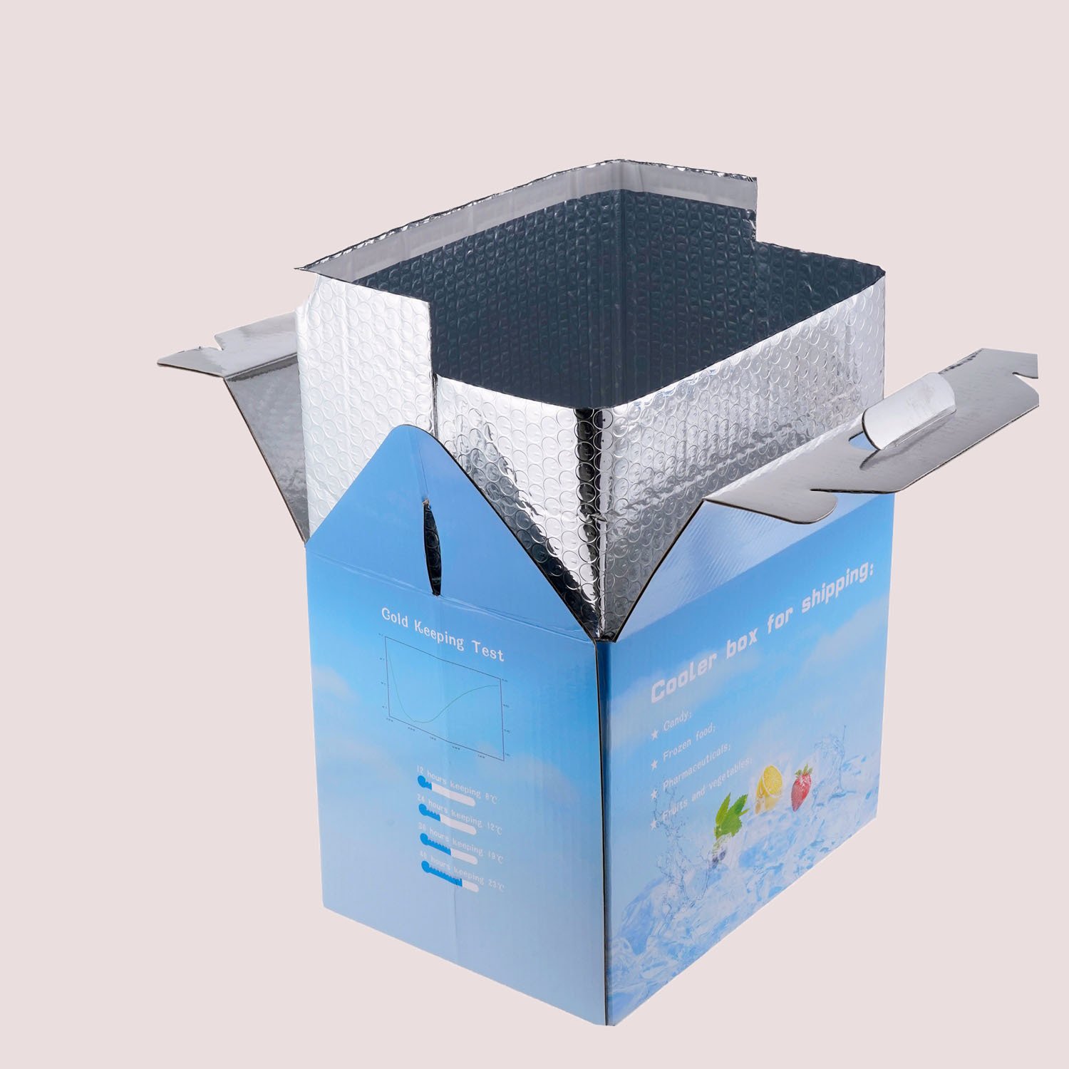Customized Eco-Friendly Aluminum foil Insulated Cardboard Box Double-Layer Insulated Transportation Express Packaging Box