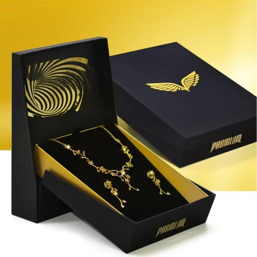 Custom Brand Cardboard Paper Packaging Removable Lid Rigid Gift Boxes With Neck Luxury Gift Box with Satin Cushion Inside