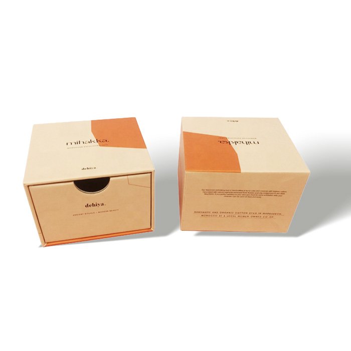 High Quality Luxury Packaging Recycled Sliding Cardboard Paper Packing Gift Drawer Brown Kraft Small Box For Cosmetic Eye Cream